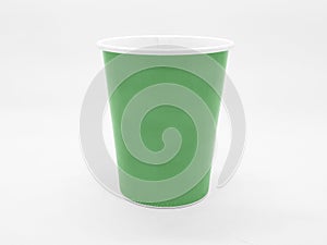 Colorful Based Tea Coffee Juice Disposable Paper Glass Cup in White Isolated Background