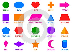 Colorful basic geometric shapes