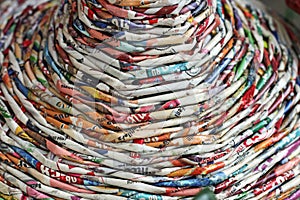 Colorful basket closeup