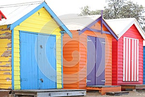Colorful Bathing Boxes in Brighton Beach, Melbourne,  Australia