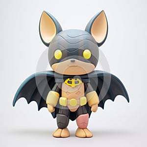 Colorful Batman Figurine With Wings And Yellow Face