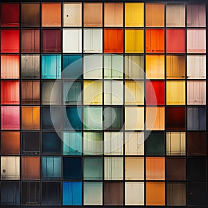 Colorful Bauhaus Panels In Wet Plate Negative Style: Simplicity, Monochromatic Palettes, And Unconventional Materials