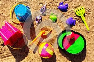 Colorful beach accessories for kids.