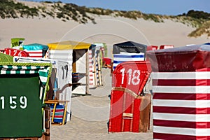 colorful beach chairs on the beach