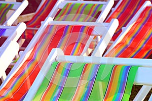 Colorful beach chairs