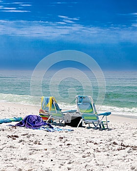 Beach chairs Panama City Florida Gulf Coast photo