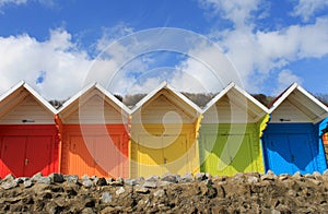 Colorful beach chalets photo