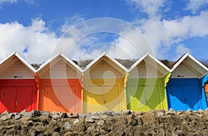 Colorful beach chalets
