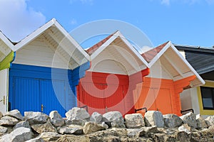 Colorful beach chalets