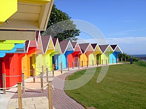 Colorful beach chalets photo