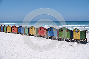 colorful beach house at Muizenberg beach Cape Town,beach huts, Muizenberg, Cape Town, False Bay, South Africa