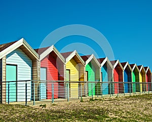 Colorful beach huts