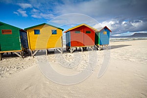 Colorful beach huts at Muizenberg Beach