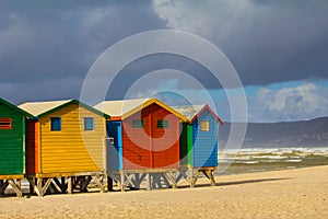 Colorful beach huts at Muizenberg Beach