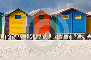 Colorful beach huts at Muizenberg Beach
