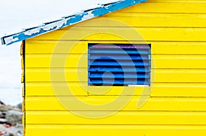 Colorful beach huts at St. James Bay near Simons Town Western Ca