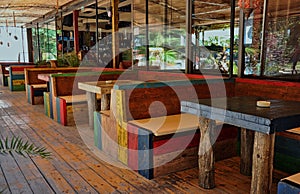 Colorful beach restaurant
