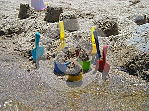 Colorful beach toys