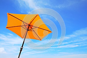 Colorful beach umbrella .