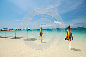 Colorful beach umbrella