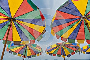 Colorful beach umbrella