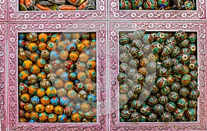 Colorful beads on the market stall, Istanbul Grand Bazaar, Turkey