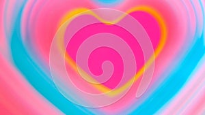 Colorful beating heart Rainbow spring. Valentine`s Day concept. Pink heart frame slow motion. Lgbt glbt sign