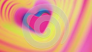 Colorful beating heart Rainbow spring. Valentine`s Day concept. Pink heart frame slow motion. Lgbt glbt sign