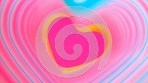 Colorful beating heart Rainbow spring. Valentine`s Day concept. Pink heart frame slow motion. Lgbt glbt sign