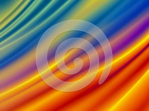 Colorful beautiful background. Red purple violet lilac yellow blue green stripes, waves, lines, curls and bumps. Soft