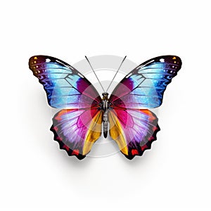 Colorful Beautiful butterfly, isolated on white background.AI generated