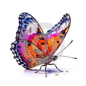 Colorful Beautiful butterfly, isolated on white background.AI generated