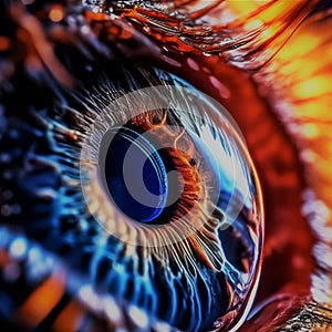 colorful and beautiful eye close-up