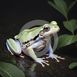 Colorful,beautiful frog macro ai generated image