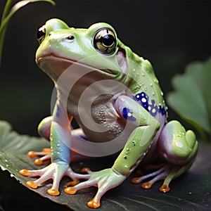 Colorful,beautiful frog macro ai generated image