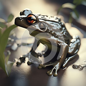 Colorful,beautiful frog macro ai generated image