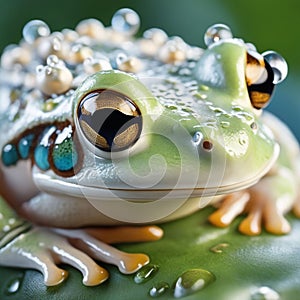 Colorful,beautiful frog macro ai generated image