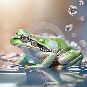 Colorful,beautiful frog macro ai generated image