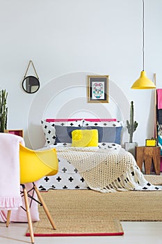 Colorful bed and mexican accents