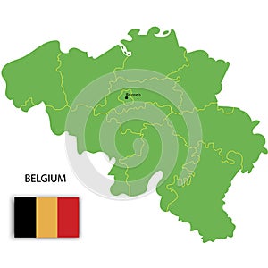 Colorful belgium map flag. Europe map vector. Vector illustration. Stock image.