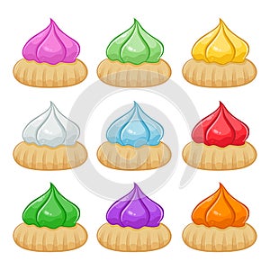 Colorful Belly Button Biscuits Set, Also known as Kue Monas photo