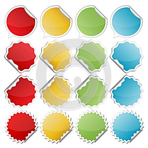 Colorful bended stickers