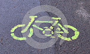 Colorful bicycle signs and symbols found in the streets of London