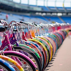 Colorful Bicycles at Major Cycling Event