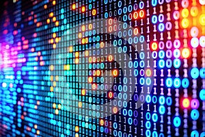 Colorful Binary Code Gradient Abstract Technology Background