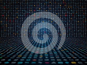 Colorful binary code wall