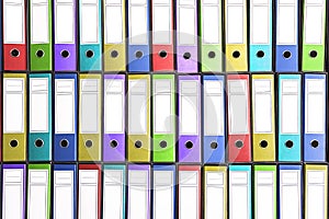 Colorful binders. Colorful office folders.