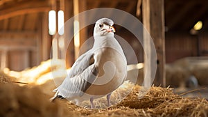 Colorful Bird In Barn: Vibrant Pigmentation And Soft Shadows