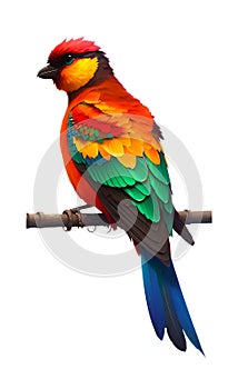 Colorful bird illustration on white background