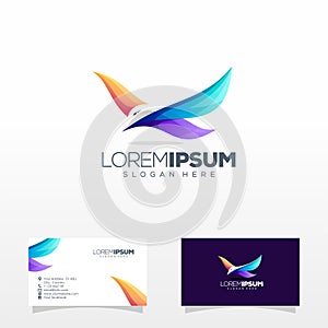 Colorful bird logo design vector illustration